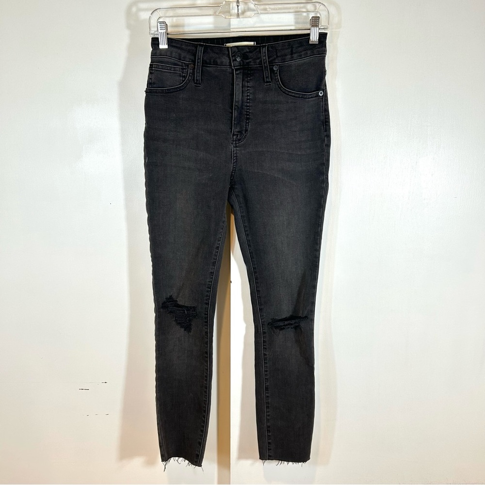 Madewell Curvy High Rise Skinny Jeans In Black Sea